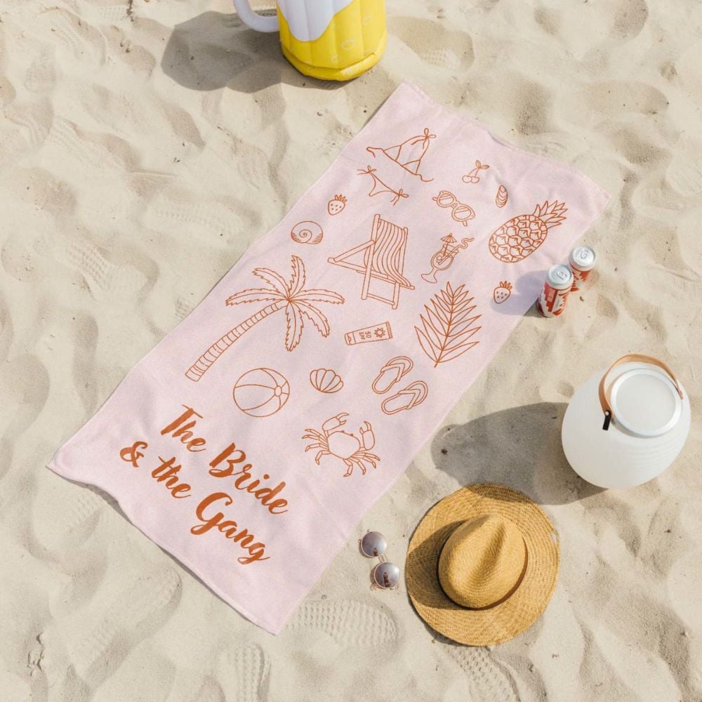 Personalised Towel with Icons and Text