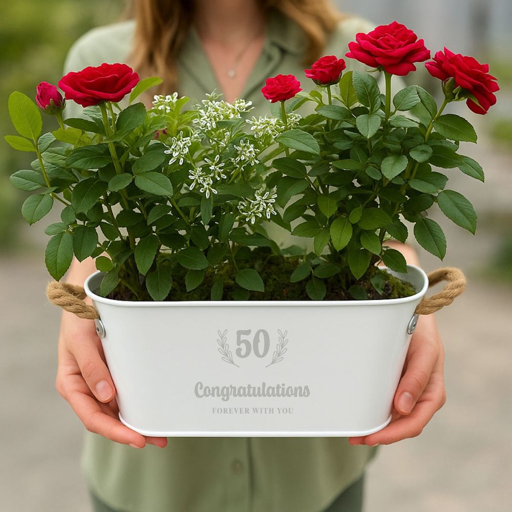 Personalised Planter with Wreath and Text