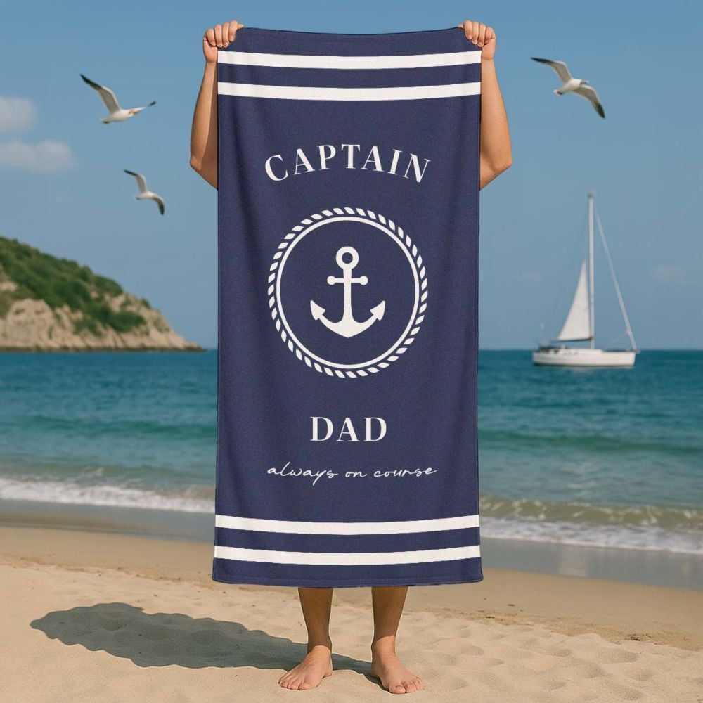 Personalisierbares Handtuch Maritim mit Text