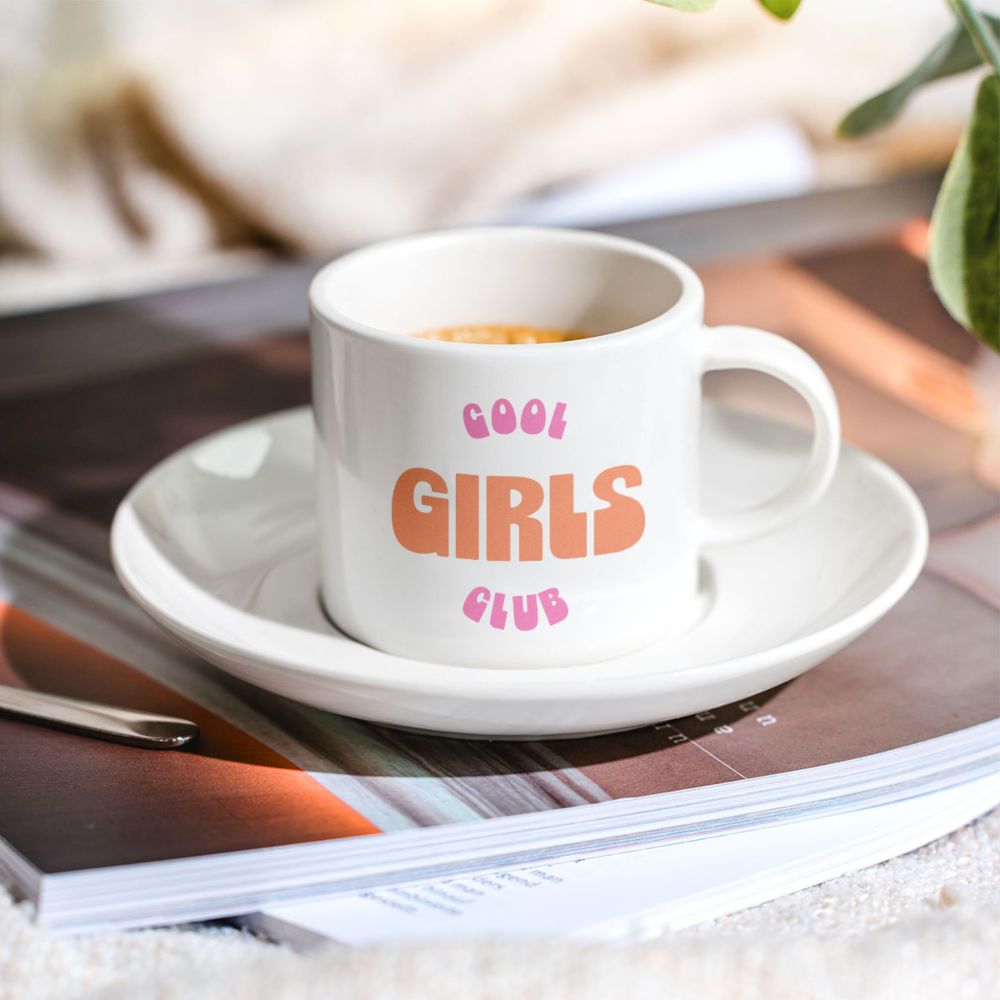 Personalisierbare Espresso Tasse mit drei Zeilen
