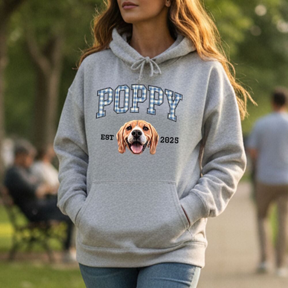 Personalised Hoodie with Pet Photo, Name and Year