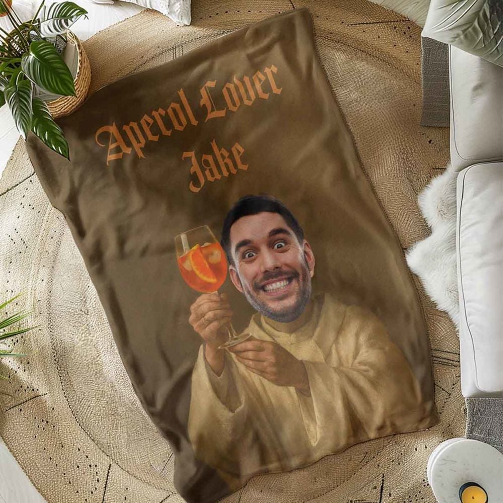 Personalised Face Upload Aperol Blanket