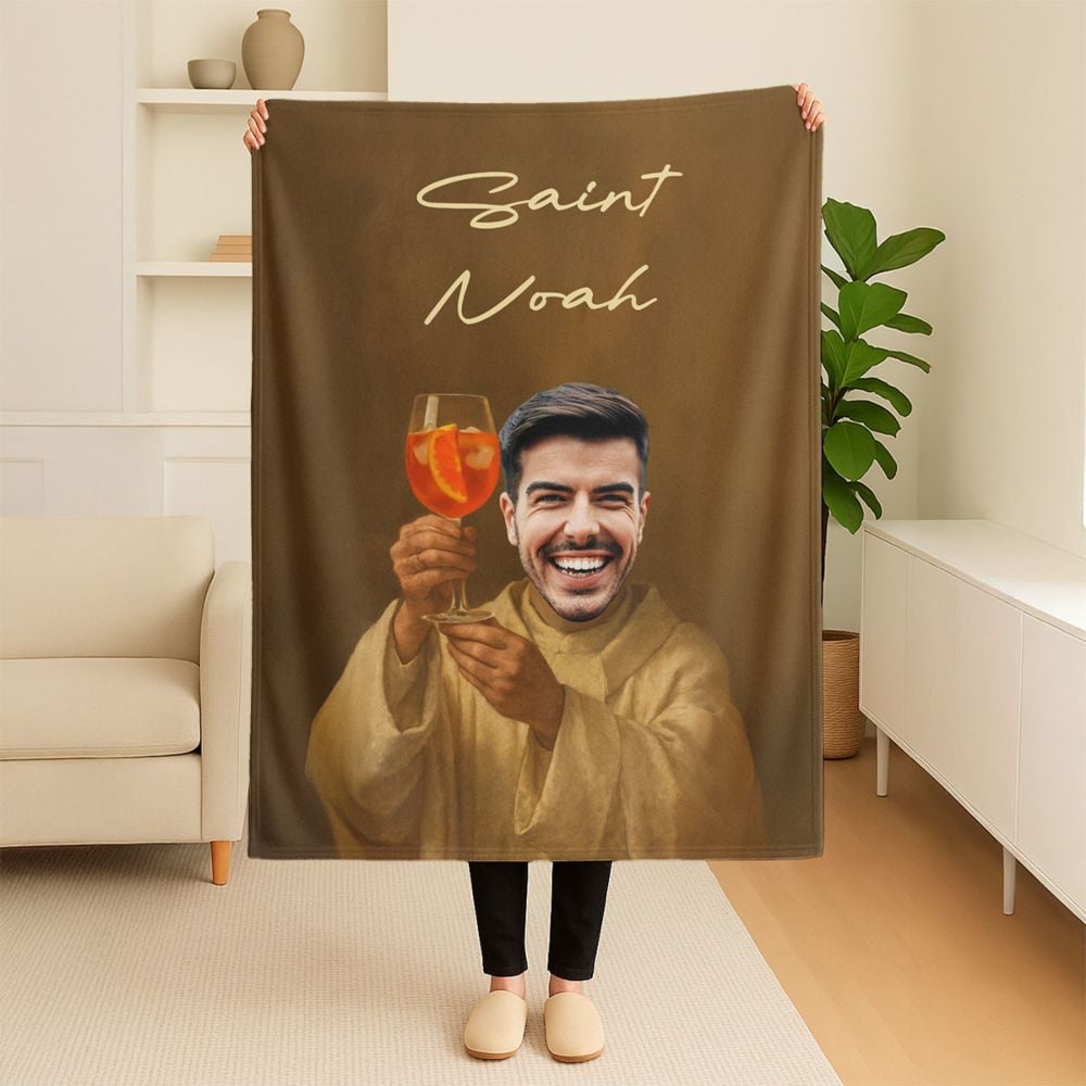 Personalised Face Upload Aperol Blanket