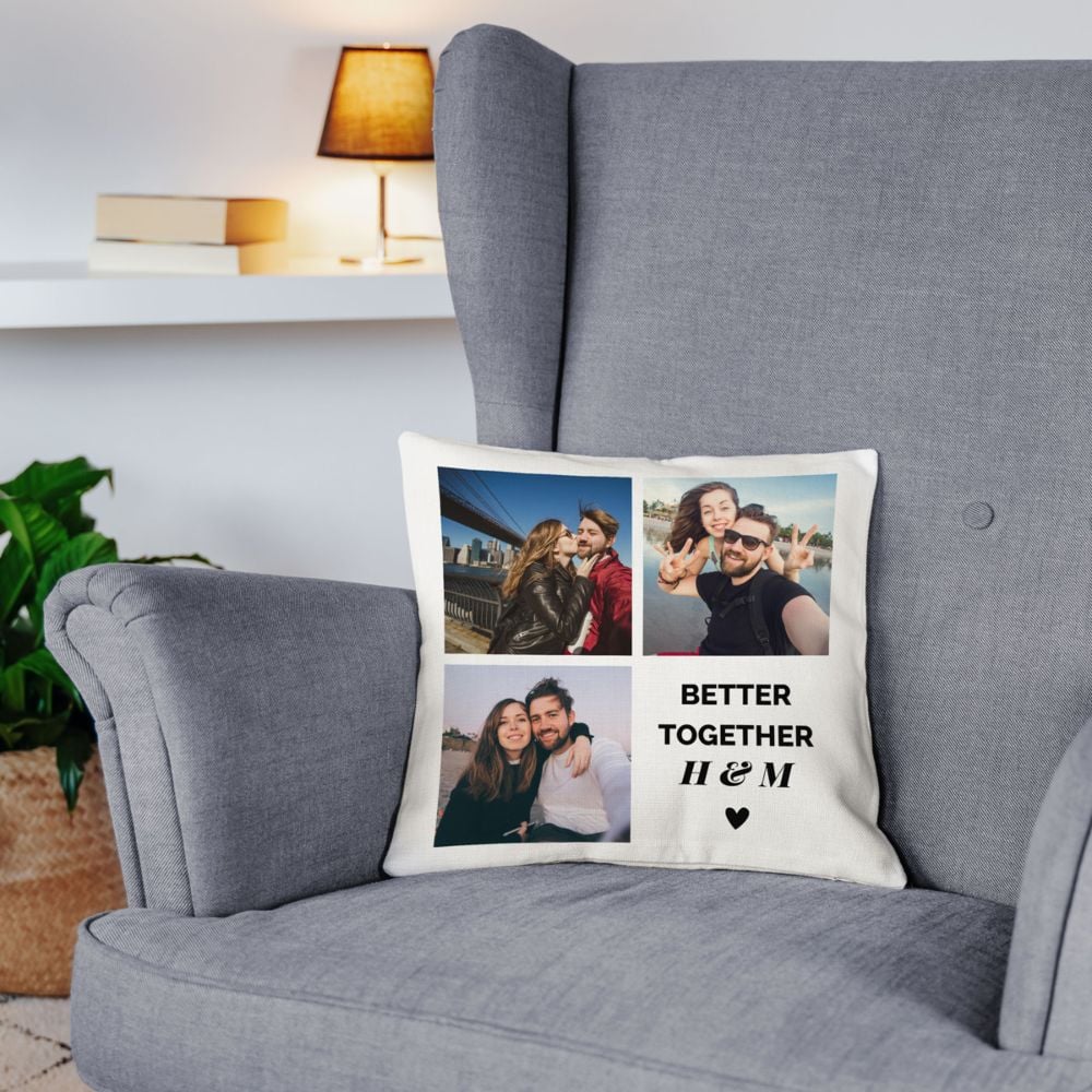 Personalised Photo and Text Cushion Cover