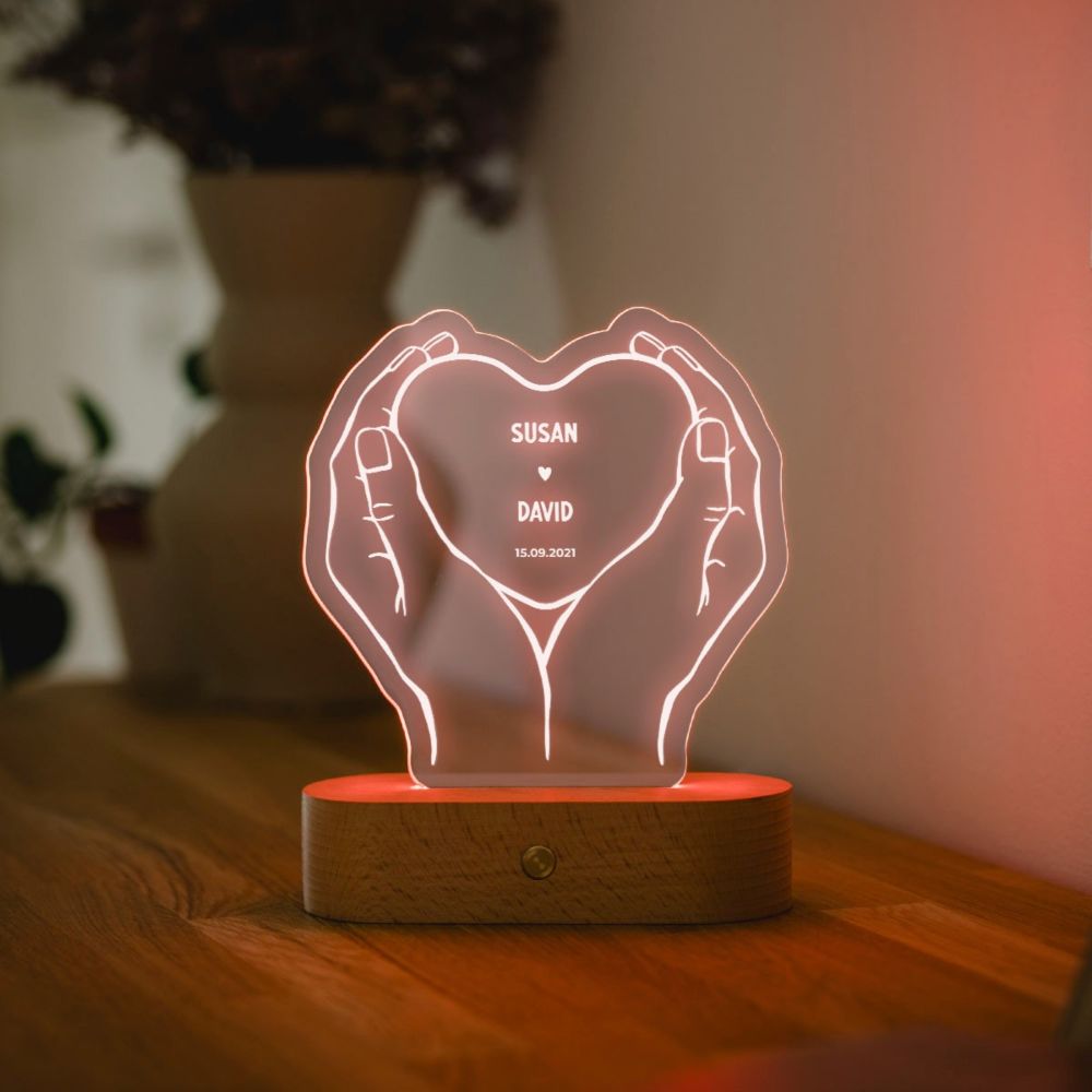 Personalised LED Heart Lamp With Text