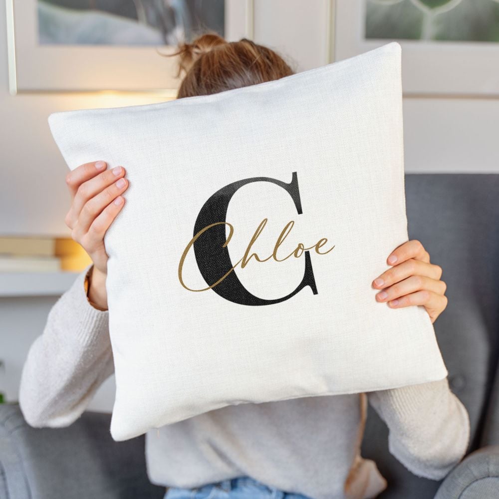 Personalisierbarer Kissenbezug mit Monogramm