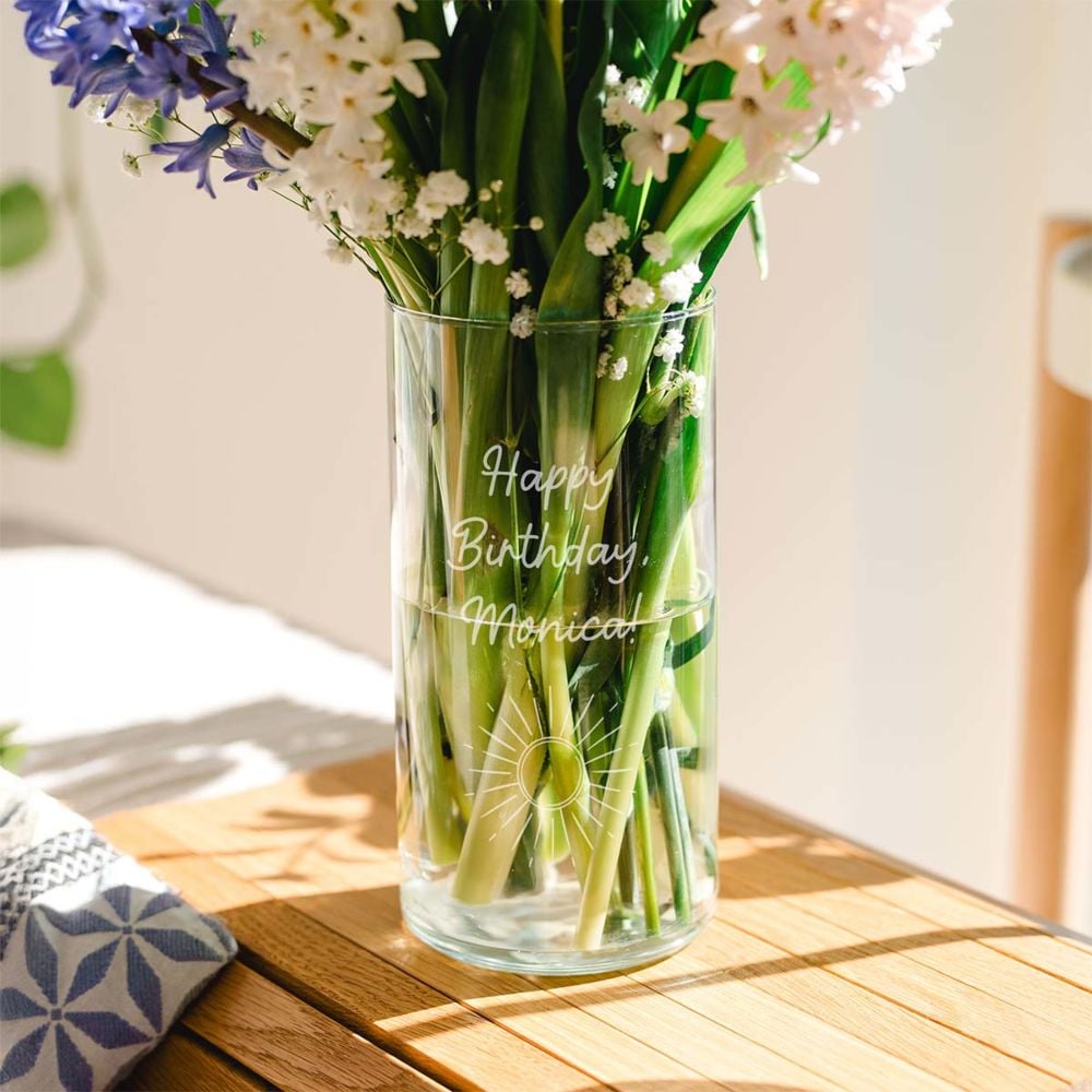 Personalised Vase with Text and Symbol