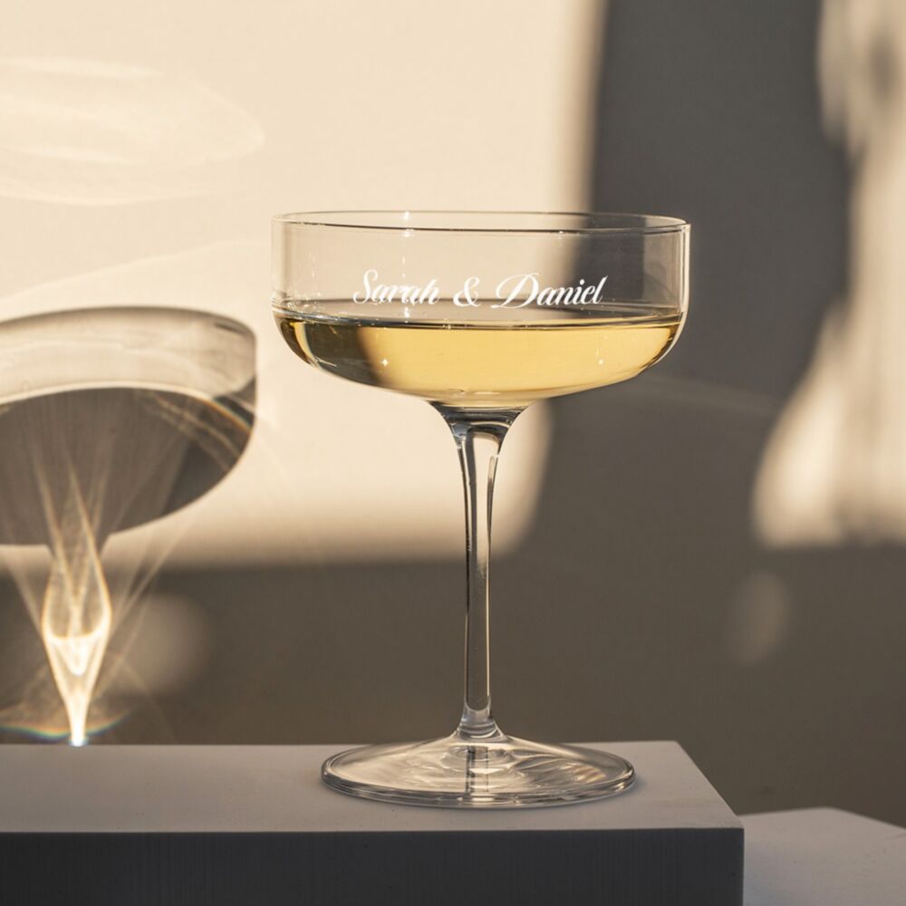 Personalised Champagne Coupe Glass with Engraving