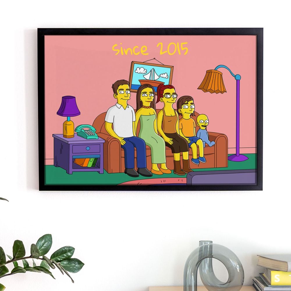 Personalised Cartoon Family Illustration Poster