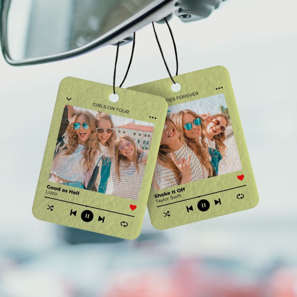 Personalisierbarer Duftbaum mit Foto und Song