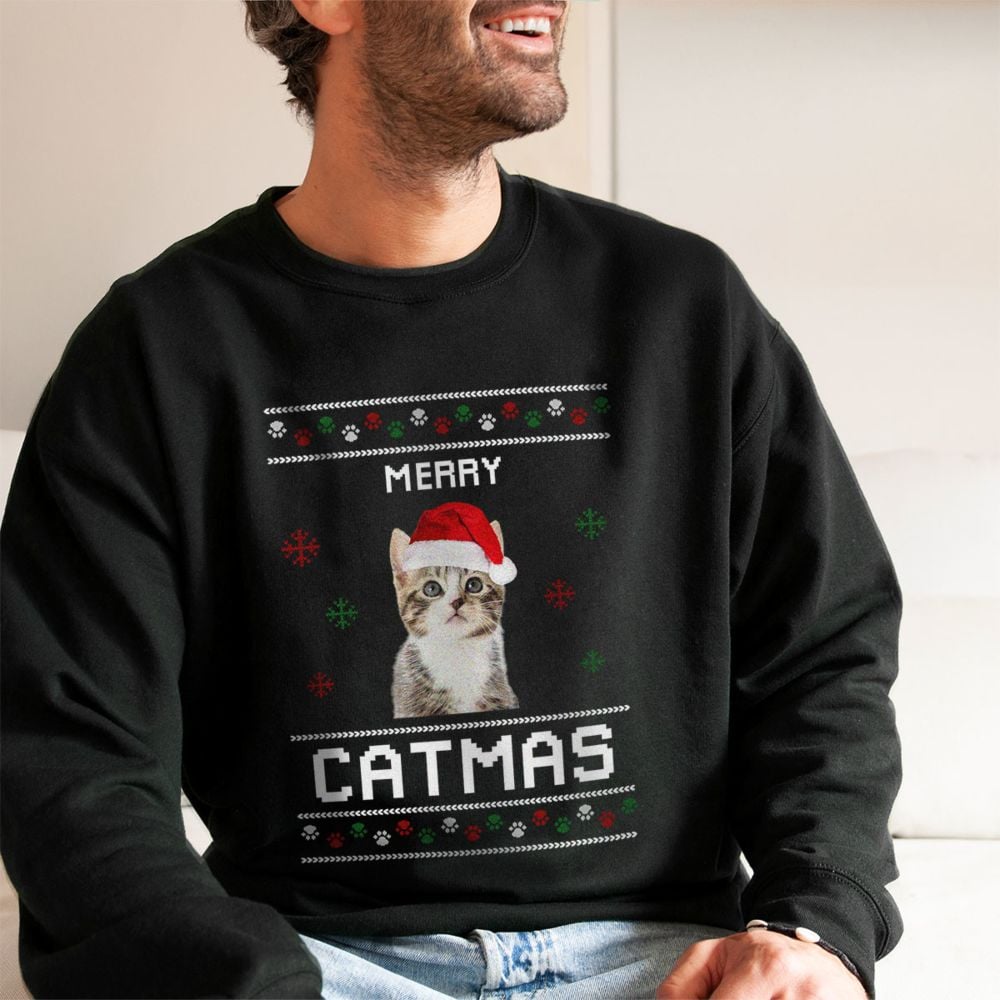 Personalisierbarer Weihnachtspullover mit Haustier