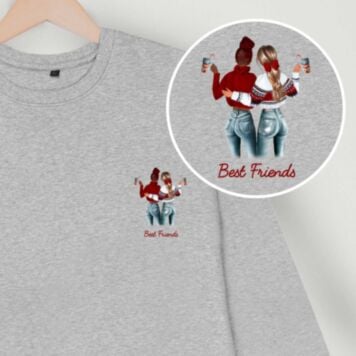 Personalised Sweatshirt with Two Friends Illustration