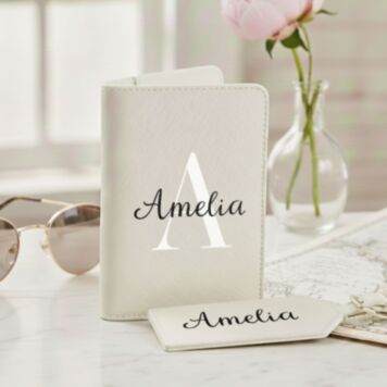 Personalised Passport Cover & Luggage Tag Set – Monogram Edition