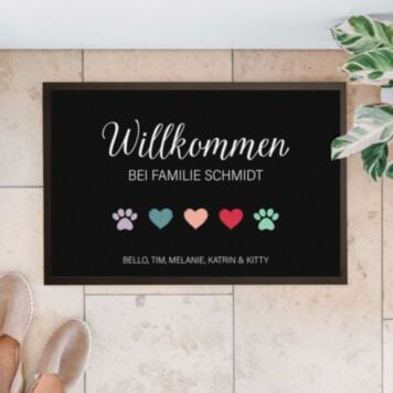 Personalised Doormat With Family Symbols