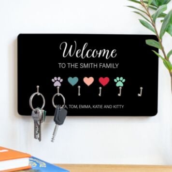 Personalised Key Holder with Names and Symbols