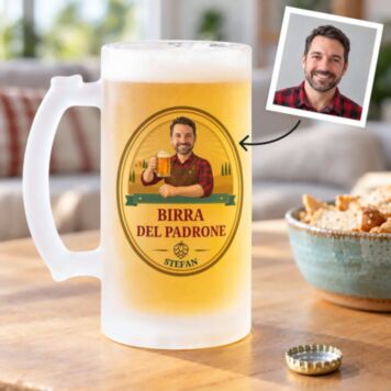 Personalised Beer Stein with Face and Logo