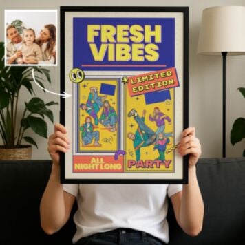 Personalised 90s Party Poster with Photos and Text