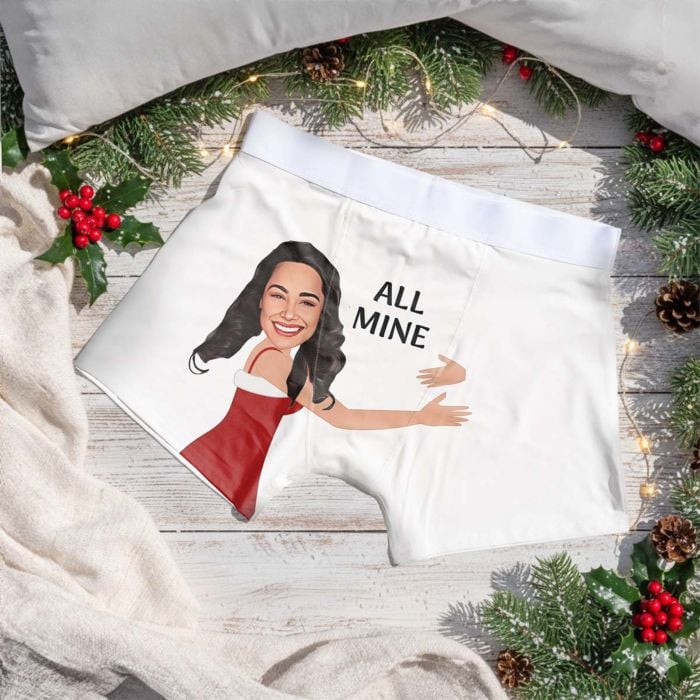 Personalised Christmas Boxers with Face and Text
