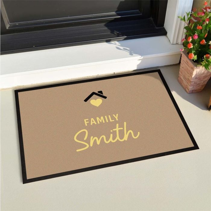 Personalised Doormat with Text and Symbol