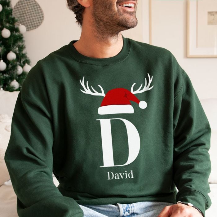 Personalised Christmas Sweatshirt with Monogram