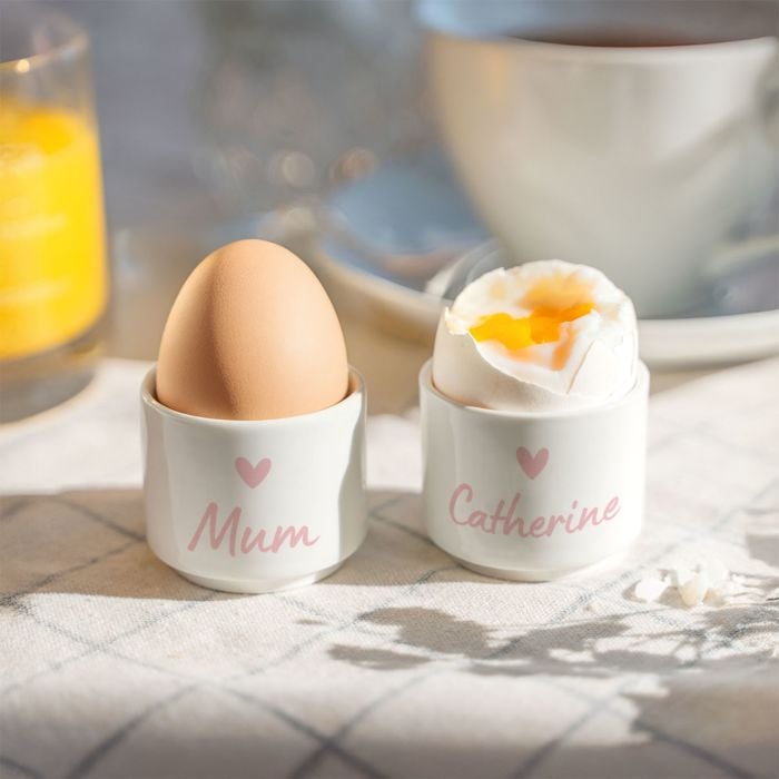 Personalised Egg Cups with Text - Set of 2