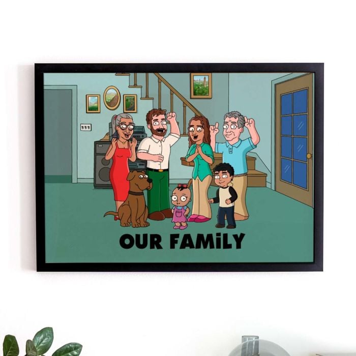 Personalised Cartoon Family Poster