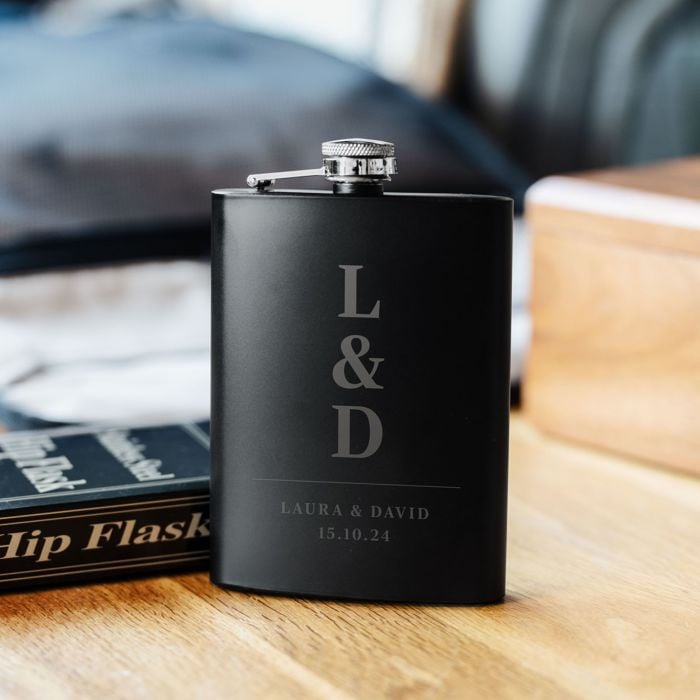 Personalised Hip Flask with Initials and Text