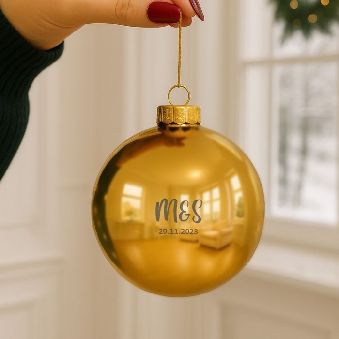 Personalised Christmas Bauble with Monogram