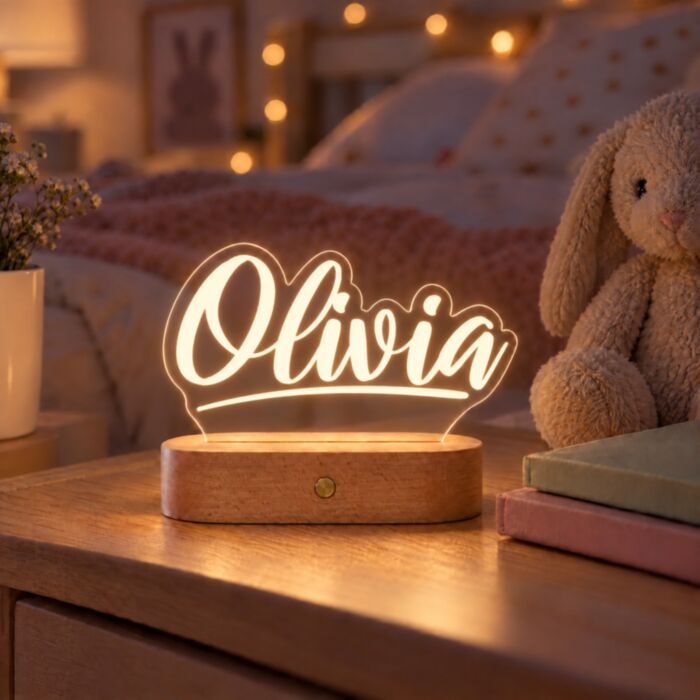 Personalised LED lamp with name