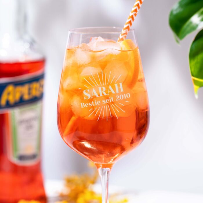 Personalised Aperol Spritz Glass with Name