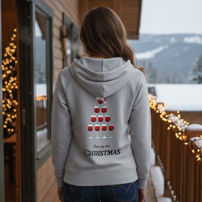 Personalised Wine Christmas Hoodie