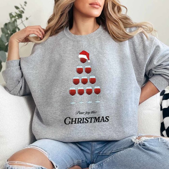 Personalised Wine Christmas Sweatshirt