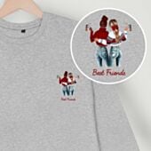 Personalised Sweatshirt with Two Friends Illustration
