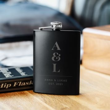 Personalised Hip Flask with Initials - Design